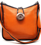 Light Weight Button Cross Body Messenger Handbag Orange