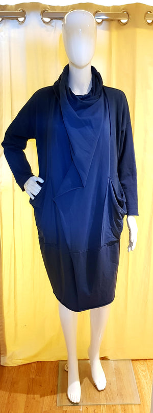 Made in Italy Can Be Worn 3 Different ways Cardigan / Wrap / Throw Navi Edition