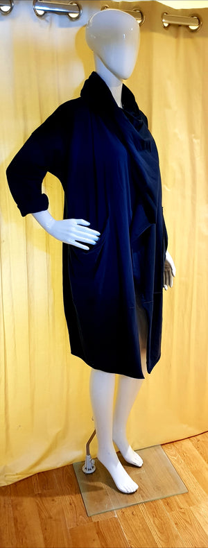 Made in Italy Can Be Worn 3 Different ways Cardigan / Wrap / Throw Navi Edition