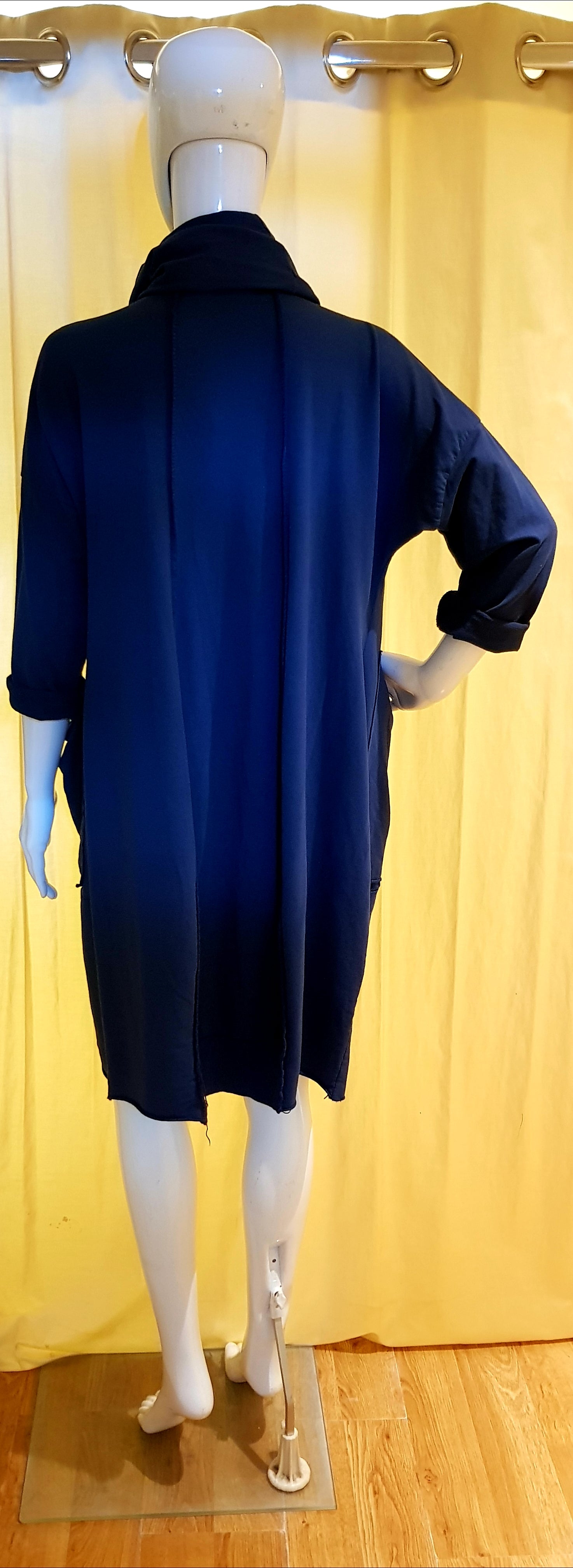 Made in Italy Can Be Worn 3 Different ways Cardigan / Wrap / Throw Navi Edition