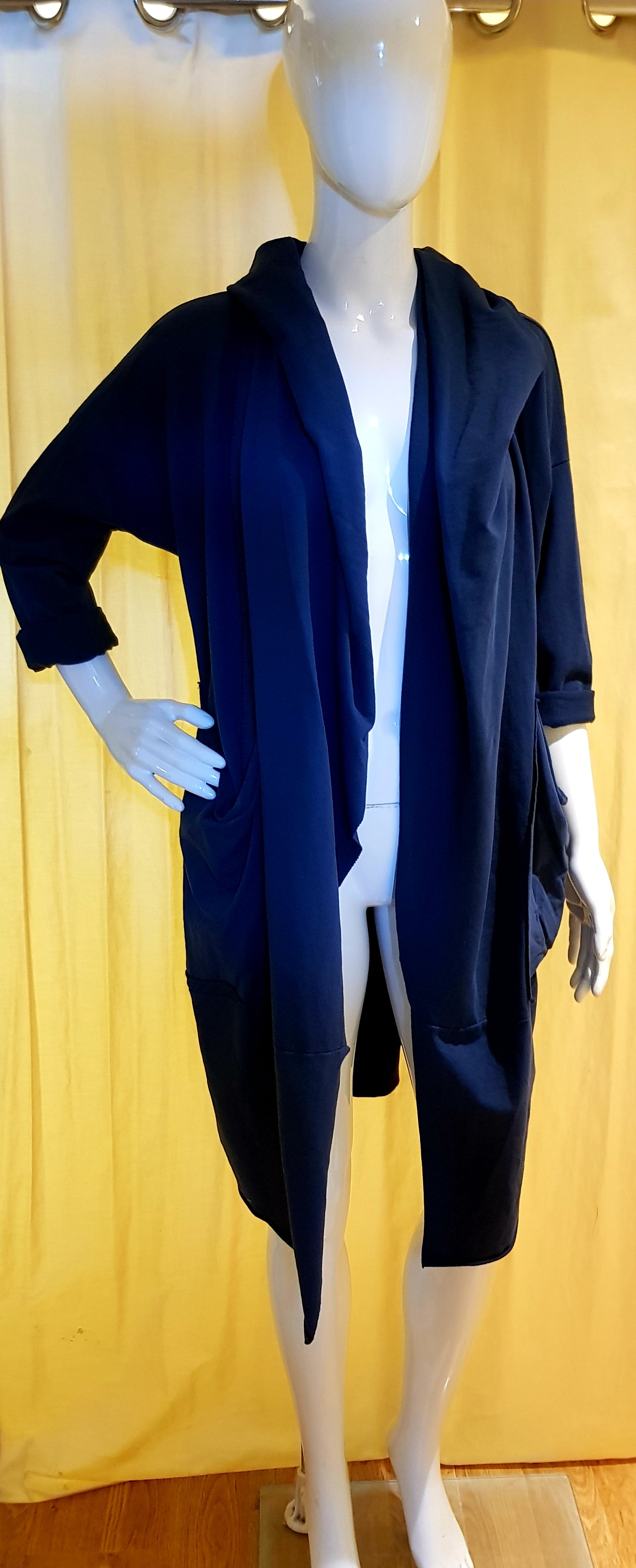 Made in Italy Can Be Worn 3 Different ways Cardigan / Wrap / Throw Navi Edition