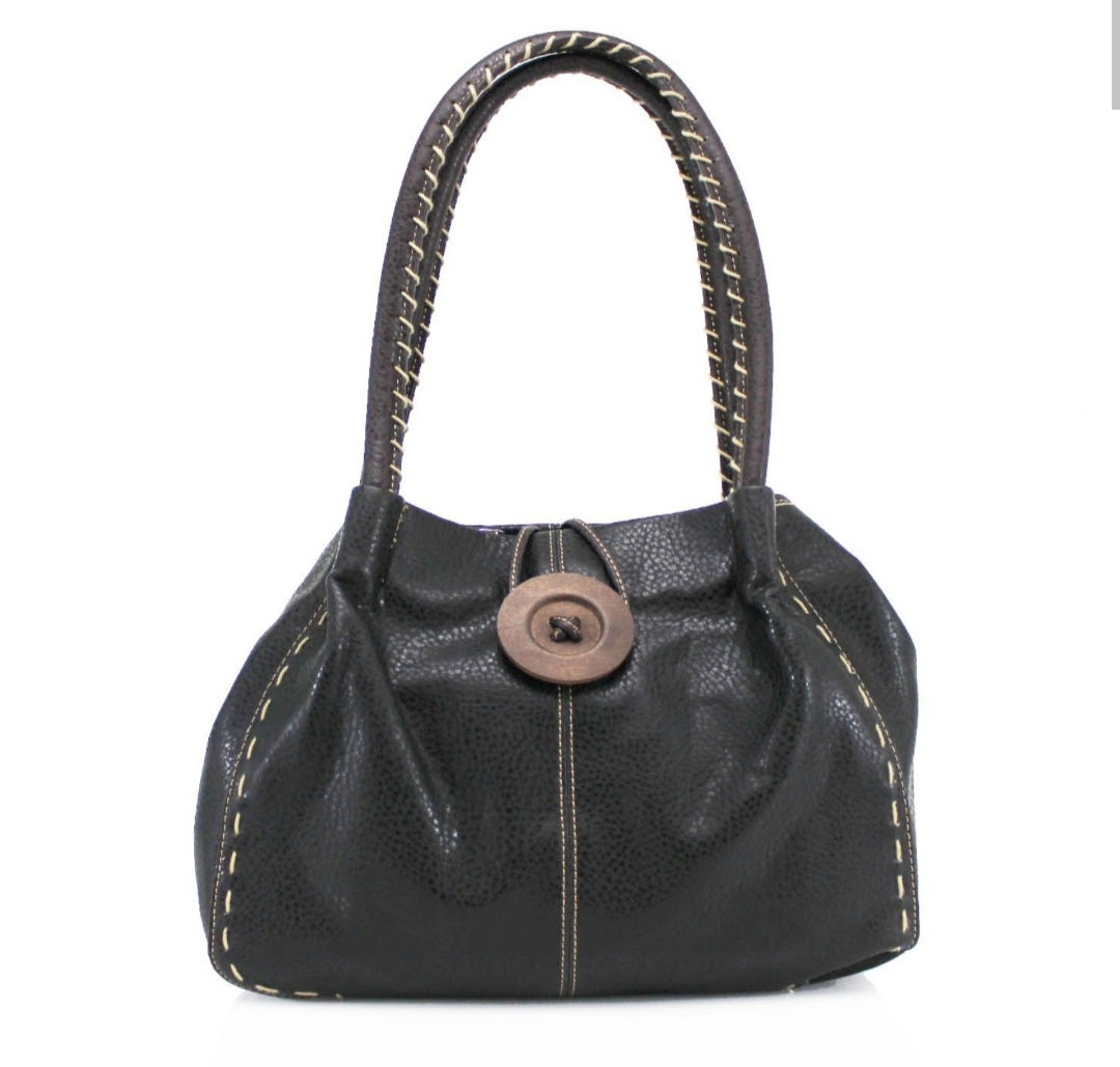 Button Handbag Black