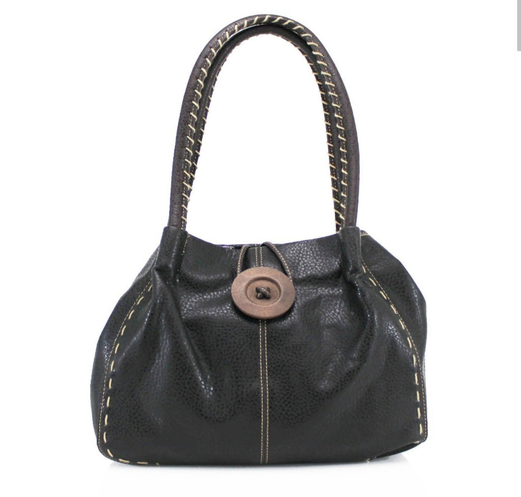 Button Handbag Black