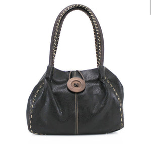 Button Handbag Black