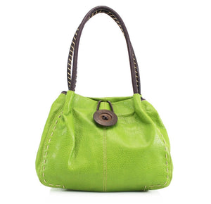 Button Handbag Lime Green