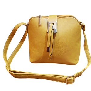 'Statement' Cross Body Messenger Handbag Yellow
