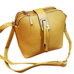 'Statement' Cross Body Messenger Handbag Yellow