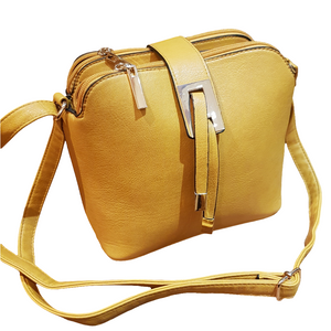 'Statement' Cross Body Messenger Handbag Yellow