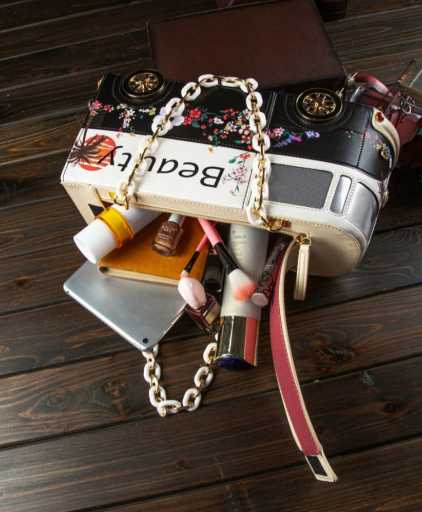 Quirky Bus / Camper Van Designed Handbag Black Edition