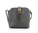 'Statement' Cross Body Messenger Handbag Slate Grey