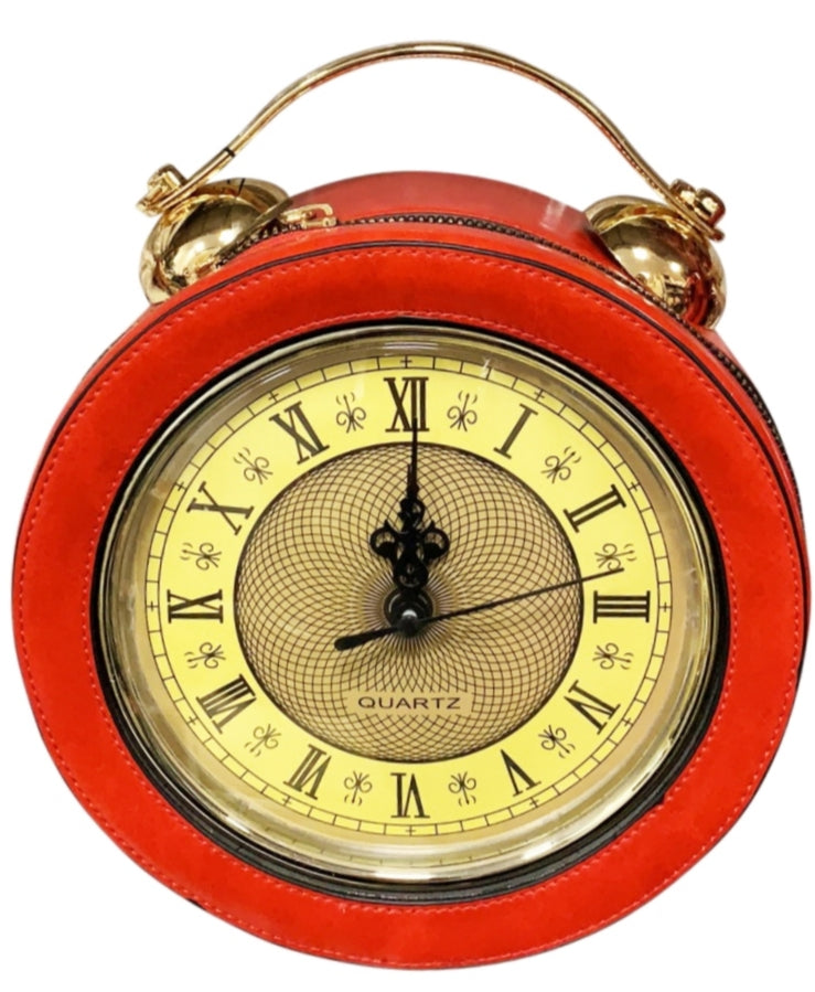 New Season Small Clock Handbag & Crossbody Red Edition