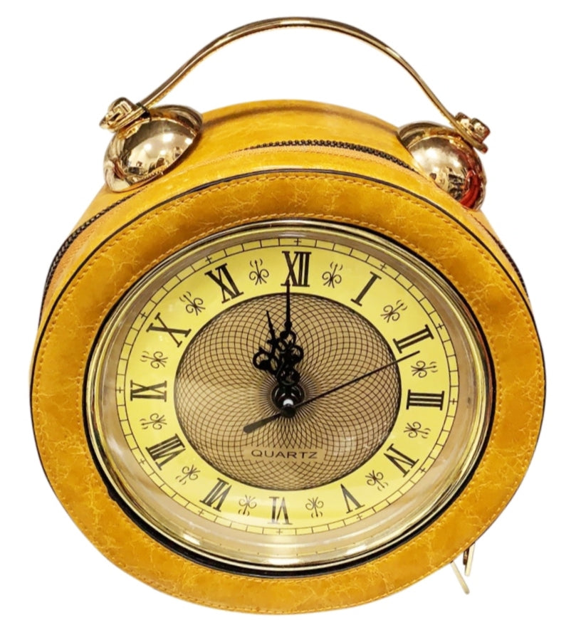 New Season Small Clock Handbag & Crossbody Mustard Edition
