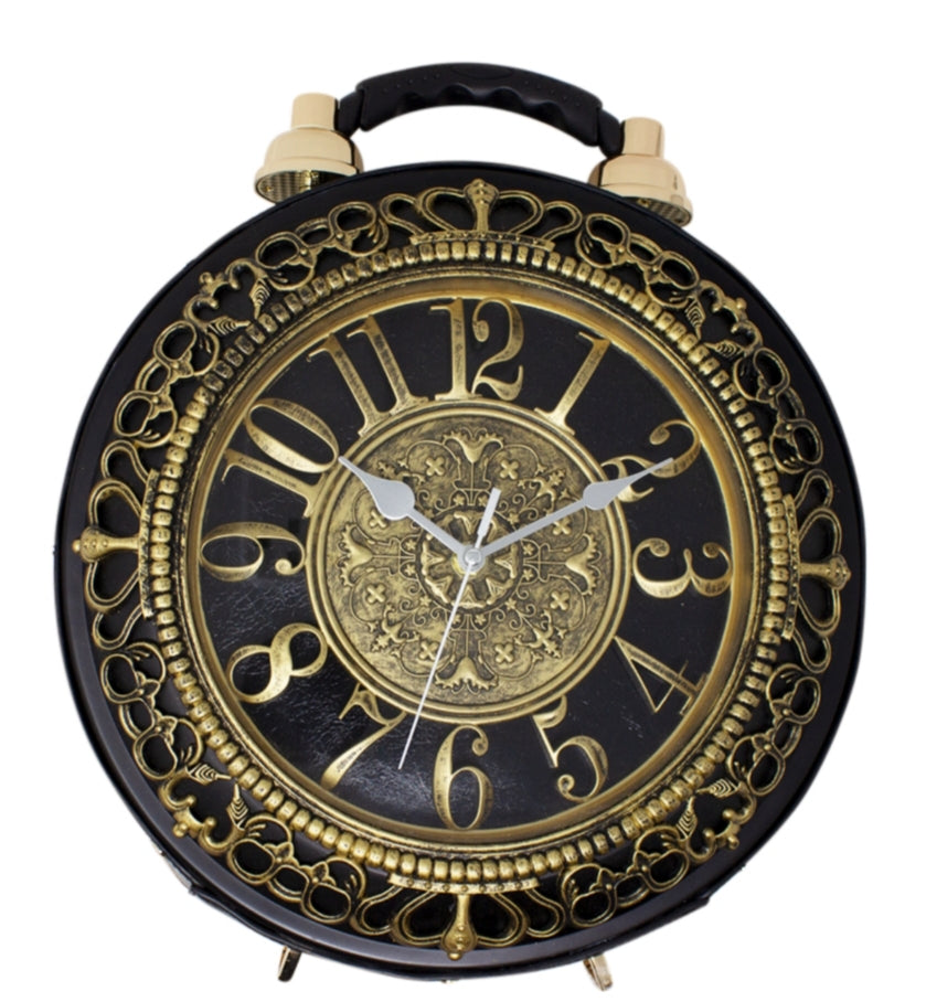 Antique Style Working Clock Handbag & Crossbody Black Edition
