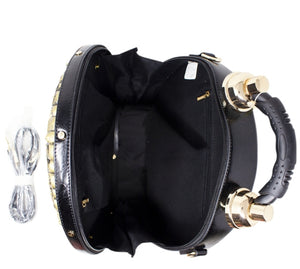Antique Style Working Clock Handbag & Crossbody Black Edition