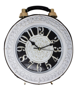 Antique Style Working Clock Handbag & Crossbody White Edition
